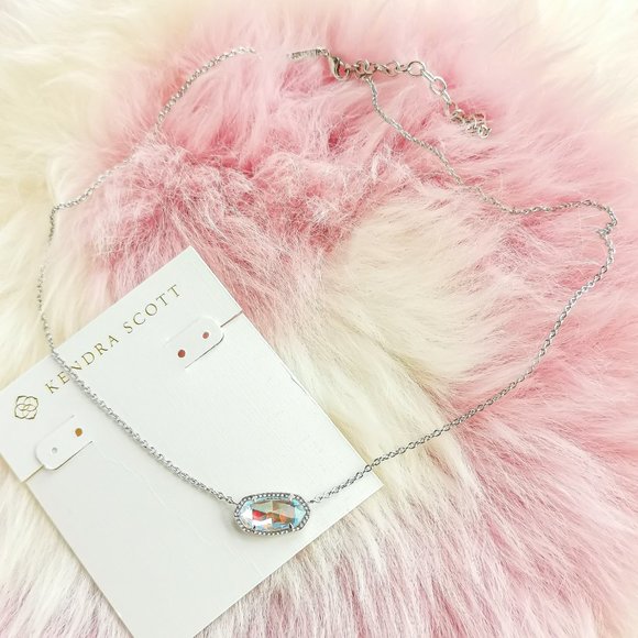 Silver Elisa Dichroic Glass Pendant Necklace - Picture 2 of 3